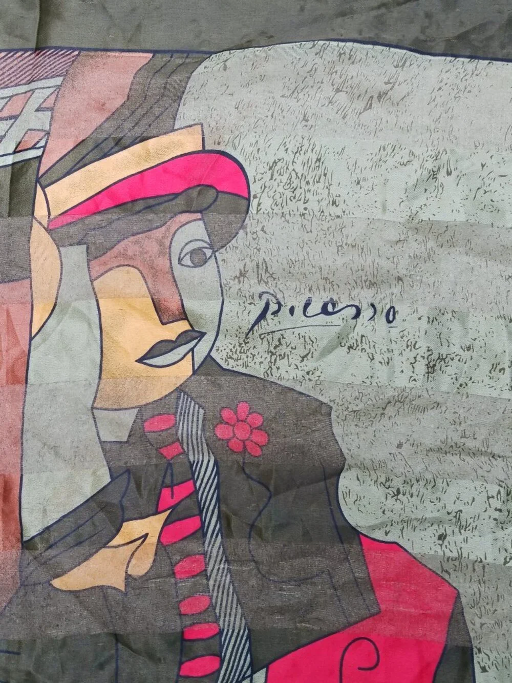 Silk Picaso scarf 38x38 large